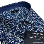 Mechmoto SS Cotton Stretch Shirt Geo Print - blue print